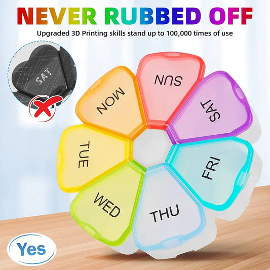 Weekly Pill Storage Box for Vitamins and Supplements