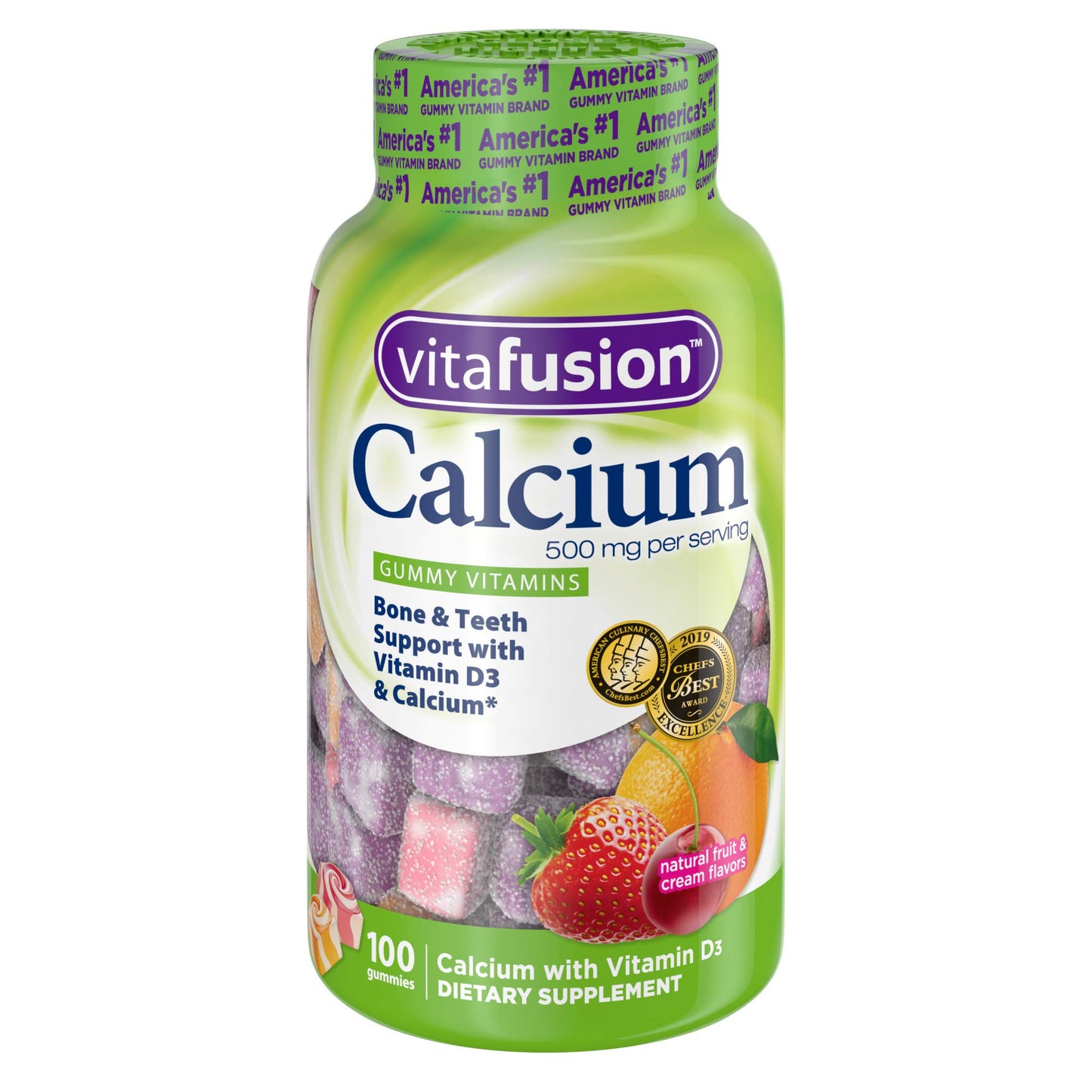 Vitafusion Calcium 500 mg Gummy Vitamins For Adults 100 Count