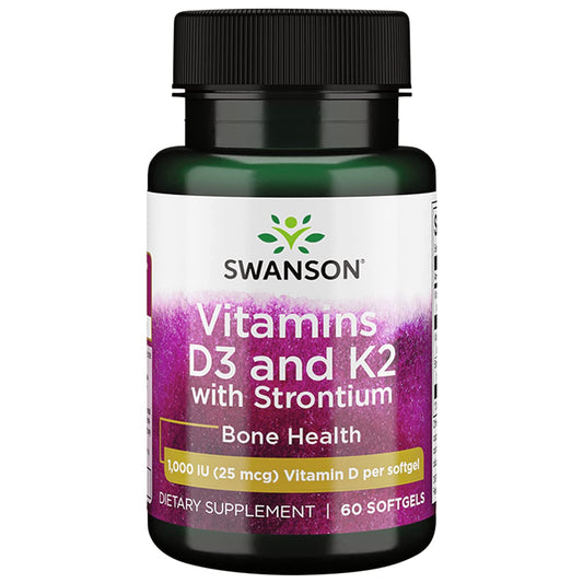 Swanson Strontium Complex with Vitamins D-3 & K-2 60 Sgels